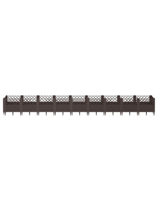Sodo lovelis su kuoliukais, rudas, 363,5x43,5x43,5cm, PP