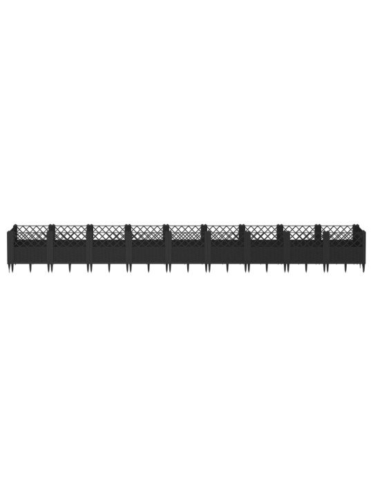 Sodo lovelis su kuoliukais, juodas, 363,5x43,5x43,5cm, PP