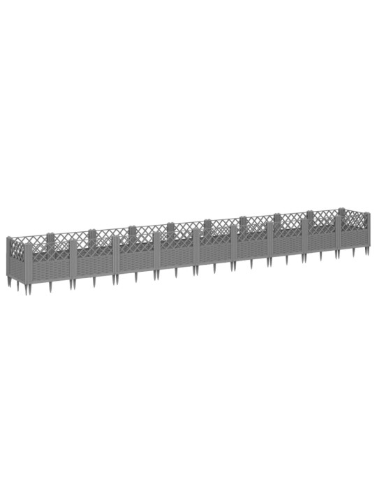 Sodo lovelis su kuoliukais, pilkas, 363,5x43,5x43,5cm, PP