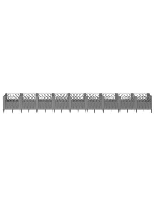 Sodo lovelis su kuoliukais, pilkas, 363,5x43,5x43,5cm, PP
