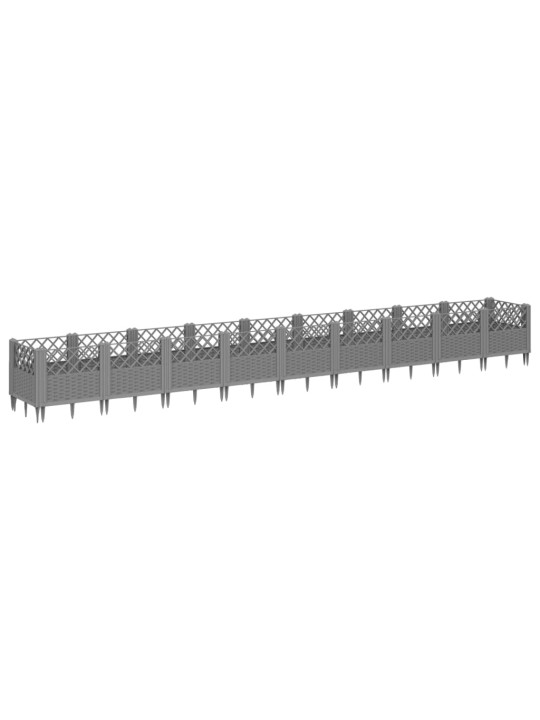 Sodo lovelis su kuoliukais, pilkas, 363,5x43,5x43,5cm, PP