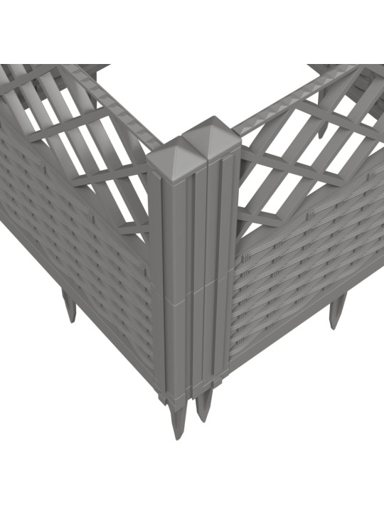 Sodo lovelis su kuoliukais, pilkas, 363,5x43,5x43,5cm, PP