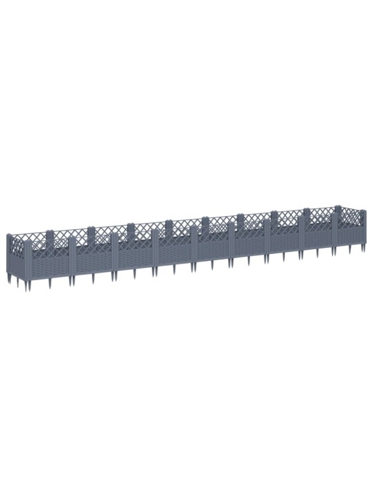 Sodo lovelis su kuoliukais, pilkas, 363,5x43,5x43,5cm, PP