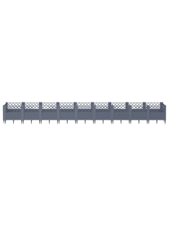 Sodo lovelis su kuoliukais, pilkas, 363,5x43,5x43,5cm, PP