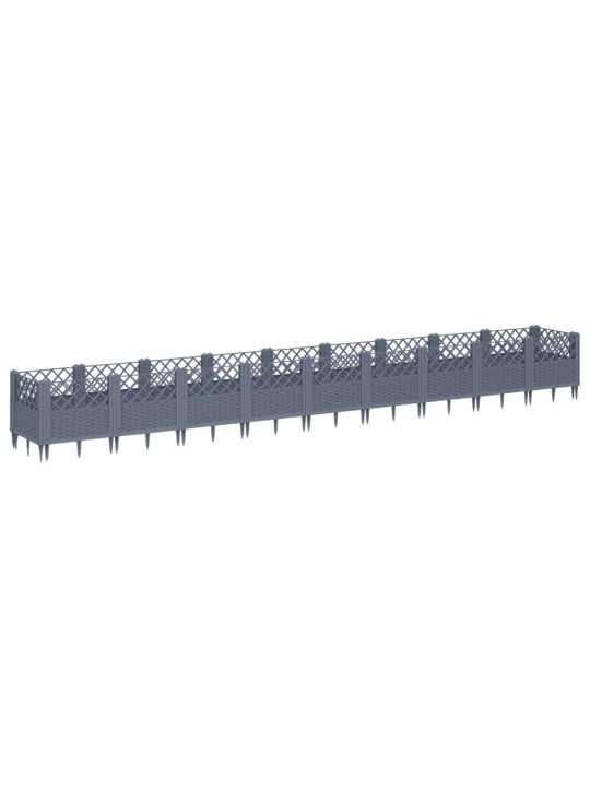 Sodo lovelis su kuoliukais, pilkas, 363,5x43,5x43,5cm, PP