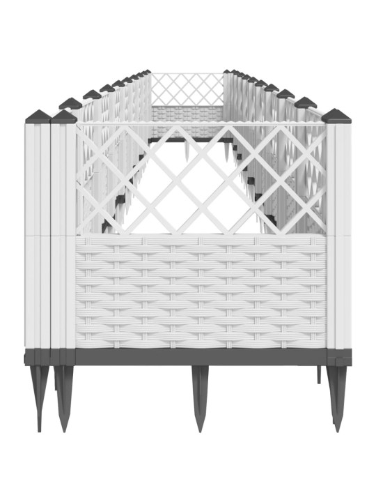 Sodo lovelis su kuoliukais, baltas, 363,5x43,5x43,5cm, PP