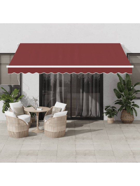 Rankiniu būdu ištraukiama markizė su LED, bordo, 400x300cm