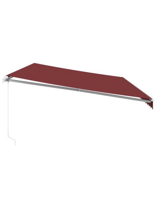 Rankiniu būdu ištraukiama markizė su LED, bordo, 600x300cm