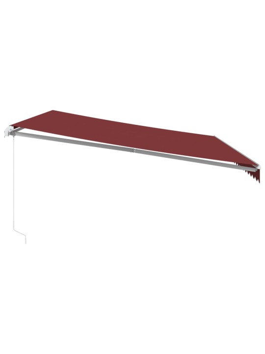 Rankiniu būdu ištraukiama markizė su LED, bordo, 500x350cm
