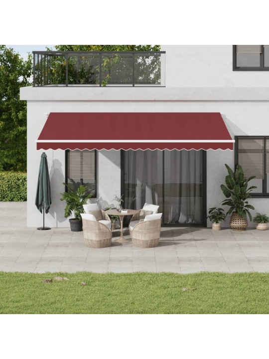 Rankiniu būdu ištraukiama markizė su LED, bordo, 500x350cm