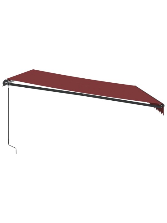 Rankiniu būdu ištraukiama markizė su LED, bordo, 500x350cm