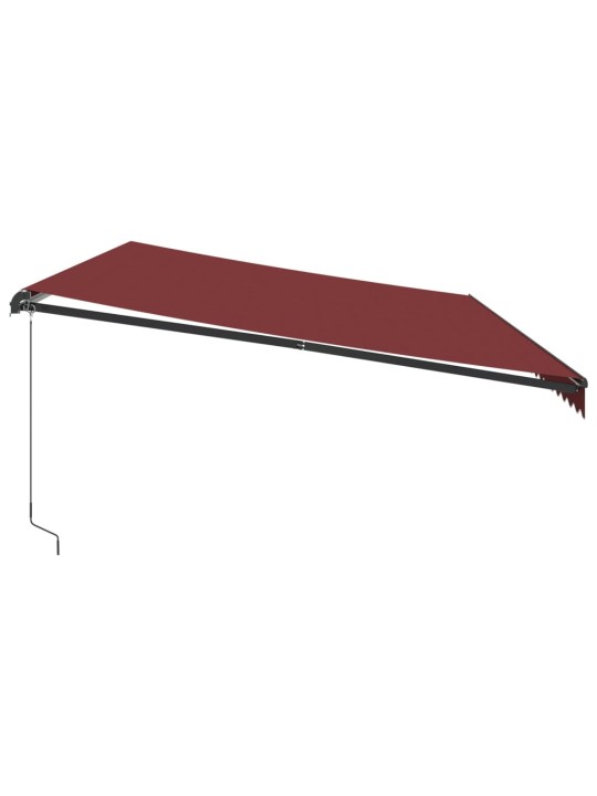 Rankiniu būdu ištraukiama markizė su LED, bordo, 600x350cm