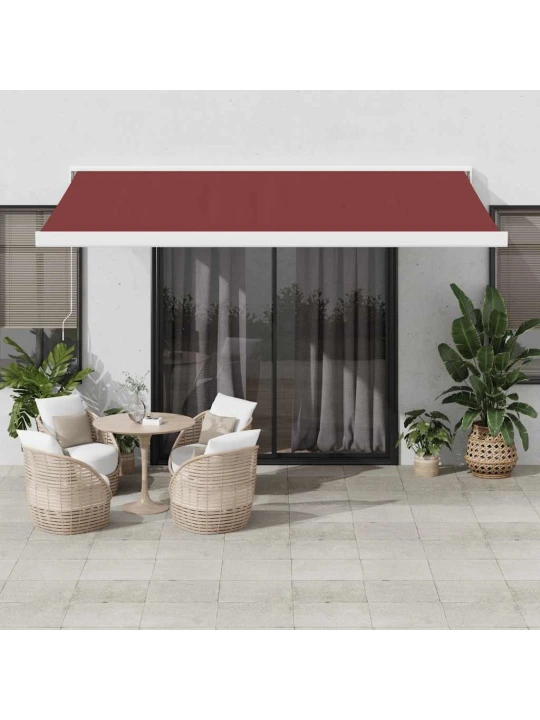 Automatinė ištraukiama markizė, bordo spalvos, 400x300cm