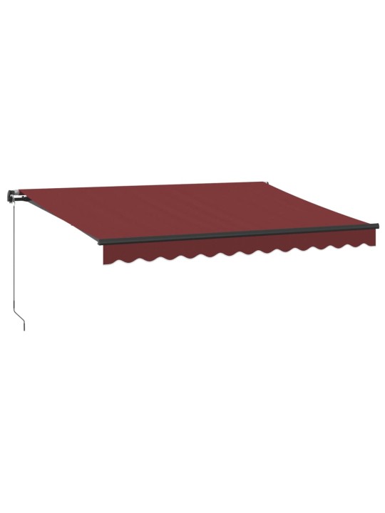 Rankiniu būdu ištraukiama markizė su LED, bordo, 350x250cm