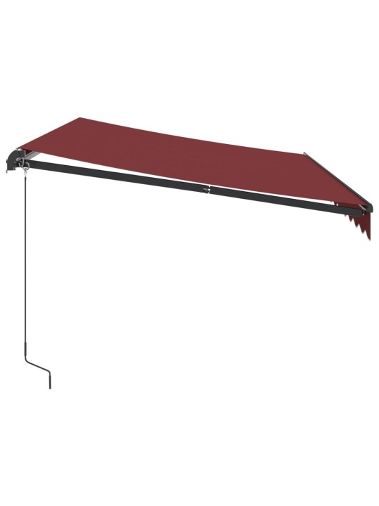 Rankiniu būdu ištraukiama markizė su LED, bordo, 350x250cm