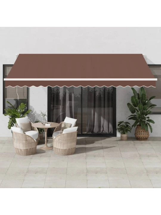 Automatinė ištraukiama markizė su LED, ruda, 450x300cm