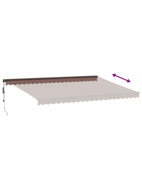 Automatinė ištraukiama markizė su LED, rudos spalvos, 500x350cm