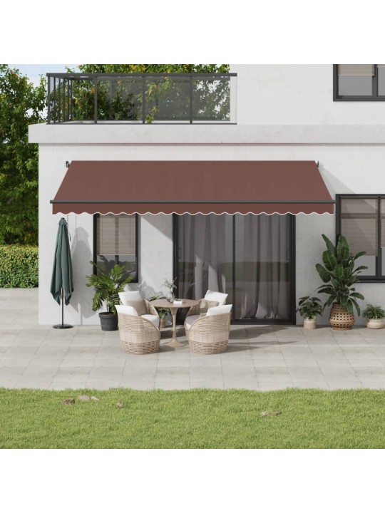 Automatinė ištraukiama markizė su LED, rudos spalvos, 500x350cm