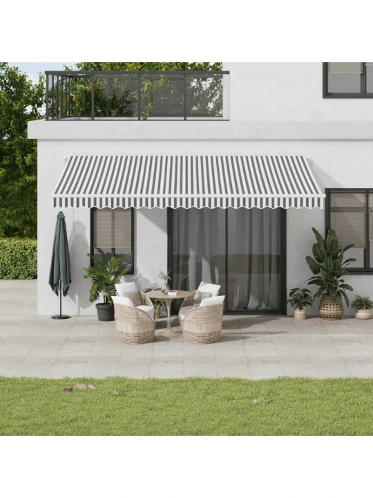 Automatinė ištraukiama markizė, antracito ir balta, 500x300cm