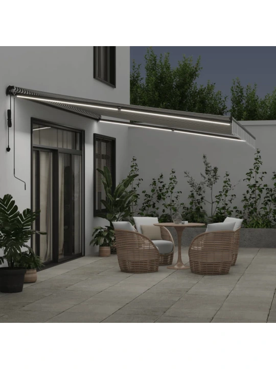 Automatinė ištraukiama markizė, antracito ir balta, 500x350cm