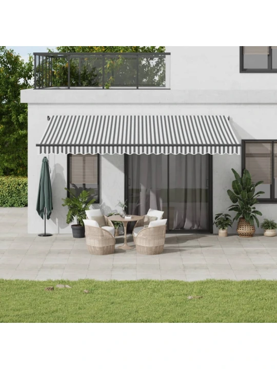 Automatinė ištraukiama markizė, antracito ir balta, 500x350cm