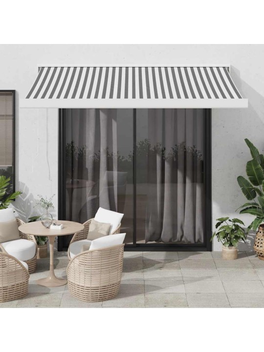 Ištraukiama markizė, antracito/balta, 3x2,5m, audinys/aliuminis