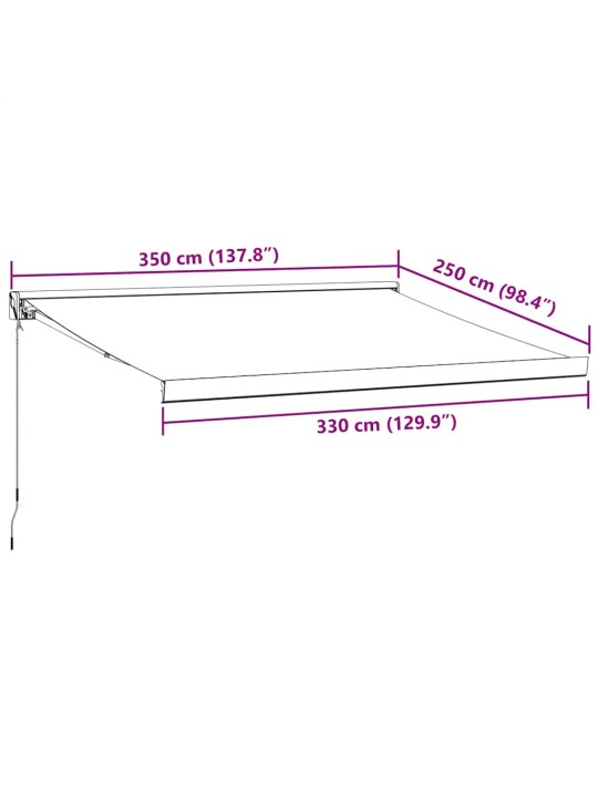 Ištraukiama markizė, antracito/balta, 3,5x2,5m, audinys