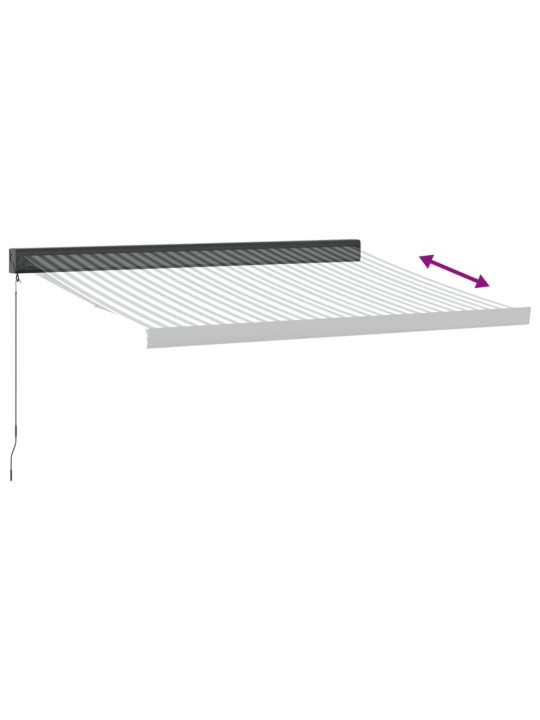 Ištraukiama markizė, antracito/balta, 3x2,5m, audinys/aliuminis