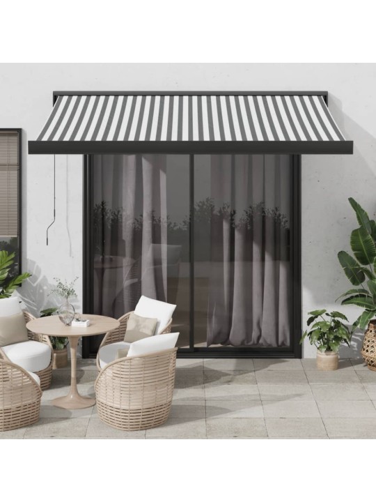 Ištraukiama markizė, antracito/balta, 3x2,5m, audinys/aliuminis