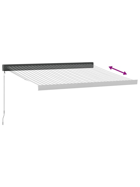 Ištraukiama markizė, antracito/balta, 3,5x2,5m, audinys