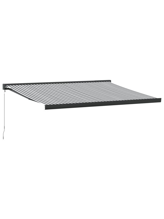 Ištraukiama markizė, antracito/balta, 4x3m, audinys/aliuminis