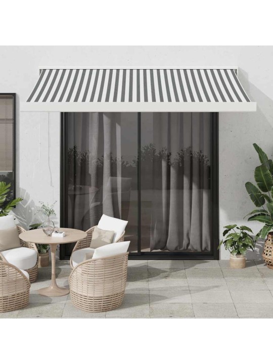Ištraukiama markizė, antracito/balta, 3x2,5m, audinys/aliuminis