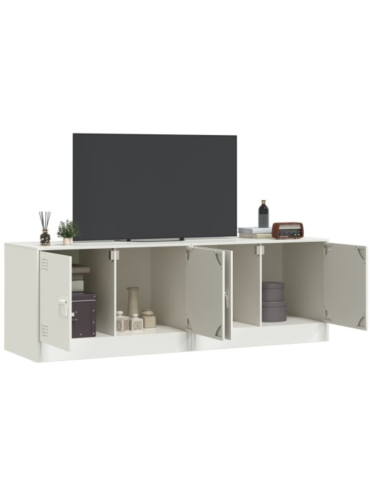 Televizoriaus spintelės, 2vnt., baltos, 67x39x44cm, plienas