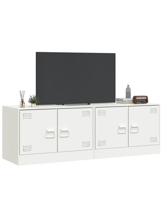 Televizoriaus spintelės, 2vnt., baltos, 67x39x44cm, plienas