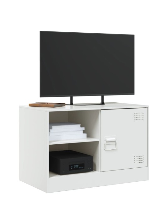 Televizoriaus spintelės, 2vnt., baltos, 67x39x44cm, plienas