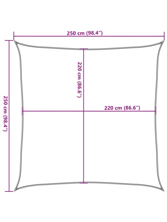 Burė nuo saulės, smėlio, 2,5x2,5m, 100% oksfordo poliesteris