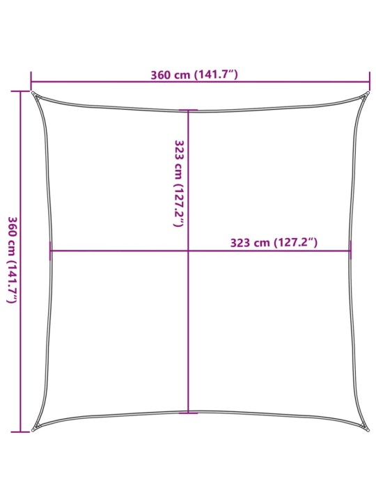 Burė nuo saulės, smėlio, 3,6x3,6m, 100% oksfordo poliesteris