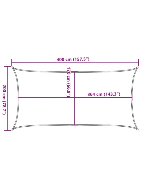 Burė nuo saulės, smėlio, 4x2m, 100% oksfordo poliesteris