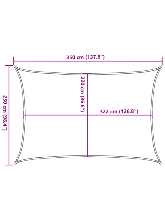 Burė nuo saulės, smėlio, 3,5x2,5m, 100% oksfordo poliesteris
