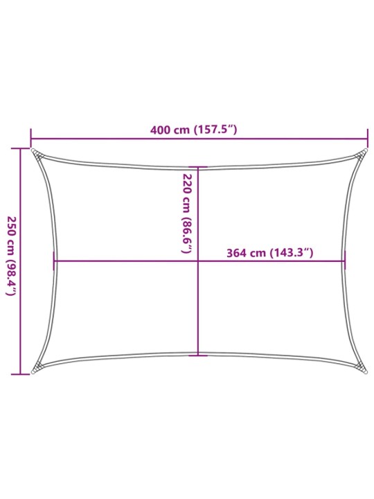 Burė nuo saulės, smėlio, 4x2,5m, 100% oksfordo poliesteris