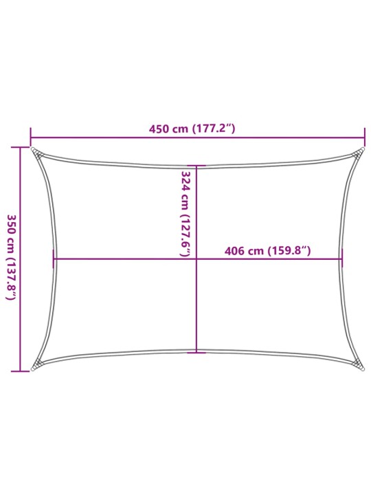 Burė nuo saulės, smėlio, 4,5x3,5m, 100% oksfordo poliesteris