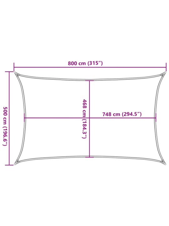 Burė nuo saulės, smėlio, 8x5m, 100% oksfordo poliesteris