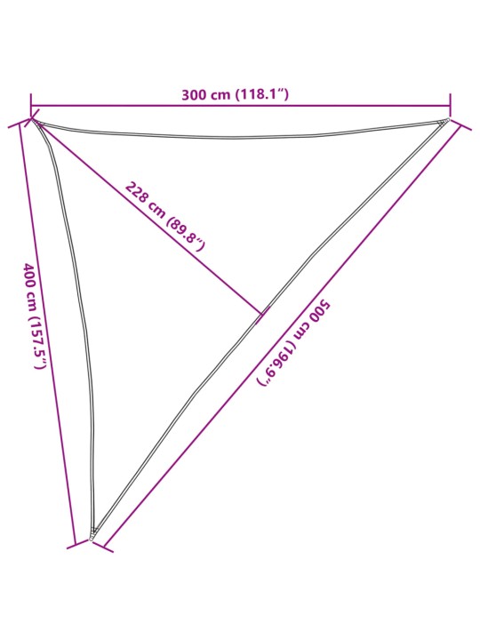 Burė nuo saulės, pilka, 3x4x5m, 100% oksfordo poliesteris