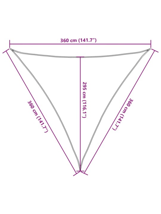 Burė nuo saulės, smėlio, 3,6x3,6x3,6m, 100% poliesteris