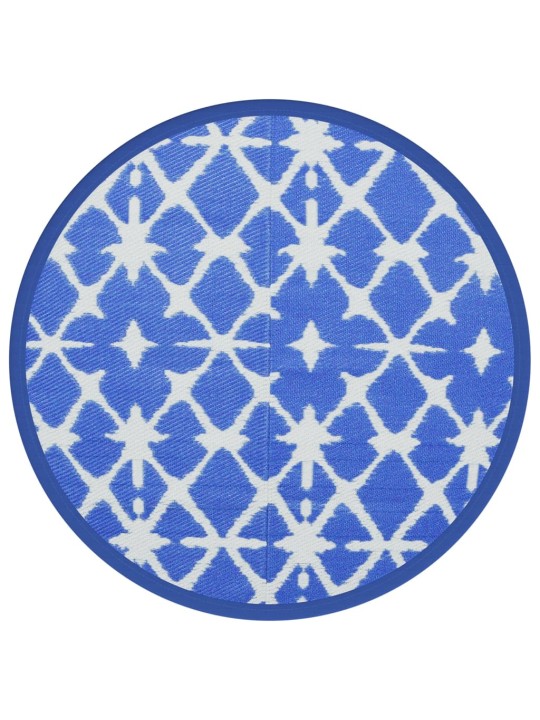 Lauko kilimas, mėlynos ir baltos spalvos, 120cm skersmens, PP