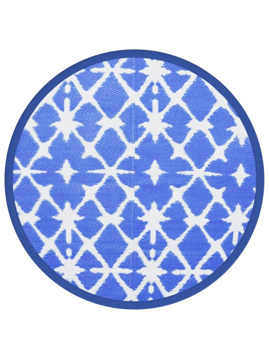 Lauko kilimas, mėlynos ir baltos spalvos, 160cm skersmens, PP