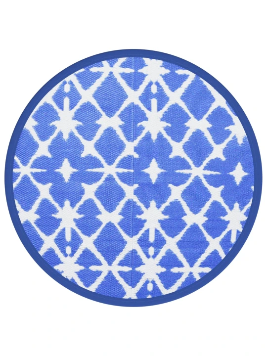 Lauko kilimas, mėlynos ir baltos spalvos, 160cm skersmens, PP