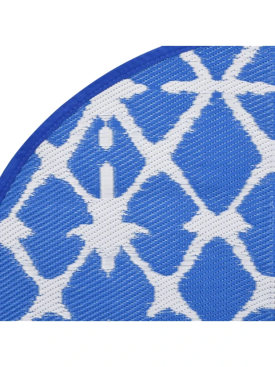 Lauko kilimas, mėlynos ir baltos spalvos, 160cm skersmens, PP