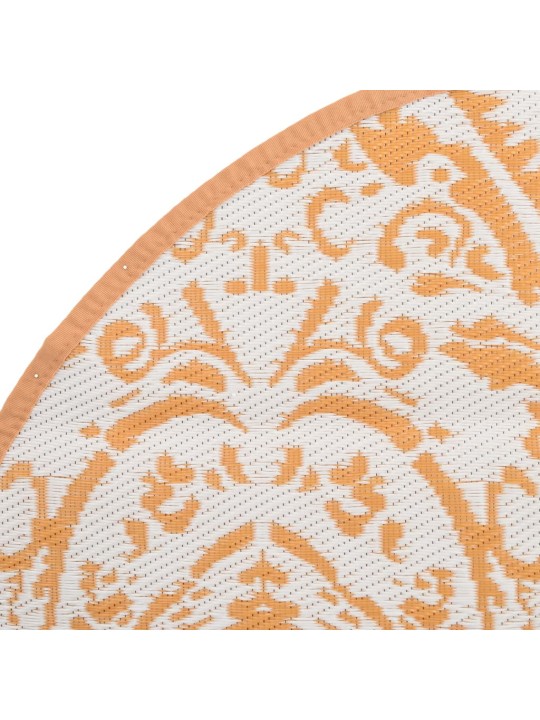 Lauko kilimas, oranžinės ir baltos spalvos, 120cm skersmens, PP