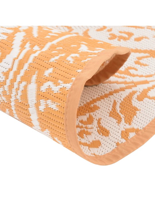 Lauko kilimas, oranžinės ir baltos spalvos, 120cm skersmens, PP